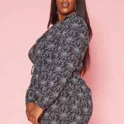 Plus Size Dainty Floral Collar Mini Dress -Femme Avid Sales Store 2018689 001 1