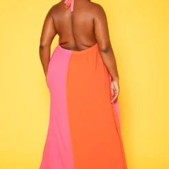 Plus Size Color Splice Flare Maxi Dress -Femme Avid Sales Store 2018762 128 3