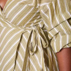 Plus Size Striped Pattern Wrap Mini Dress -Femme Avid Sales Store 2019045 151 4