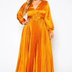 Plus Size Pleated Maxi Flare Dress -Femme Avid Sales Store 2019068 001 3