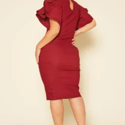 Plus Size Angel Sleeve Midi Dress -Femme Avid Sales Store 2019156 283 3