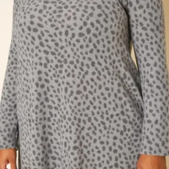 Plus Size Spotted Long Sleeve Flare Mini Dress -Femme Avid Sales Store 2019169 107 4