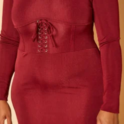 Plus Size Corset Effect Bodycon Mini Dress -Femme Avid Sales Store 2019180 283 4