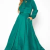 Plus Size Bow Front Fit & Flare Maxi Dress