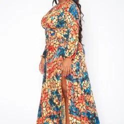 Plus Size Rocky Print Fit & Flare Maxi Dress -Femme Avid Sales Store 2019329 109 2