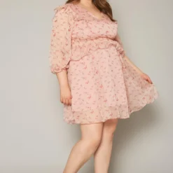 Plus Size Floral Print Flare Mini Dress -Femme Avid Sales Store 2019645 102 2
