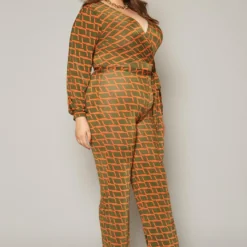 Plus Size Grid Plaid Flare Jumpsuit -Femme Avid Sales Store 2019768 001 2