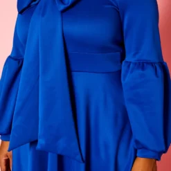 Plus Size Bow Collar Fit & Flare Mini Dress -Femme Avid Sales Store 2019773 003 5