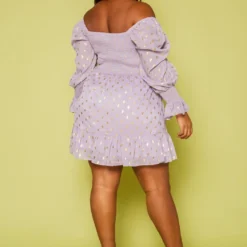 Plus Size Polka Dot Off Shoulder Mini Dress -Femme Avid Sales Store 2019775 001 3