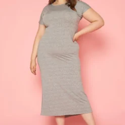 Plus Size Back Slit T Shirt Maxi Dress -Femme Avid Sales Store 2019833 001 0