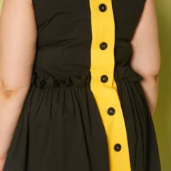 Plus Size Yellow Trim Fit & Flare Mini Dress -Femme Avid Sales Store 2019844 001 4