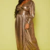 Plus Size Bronze Flare Maxi Dress