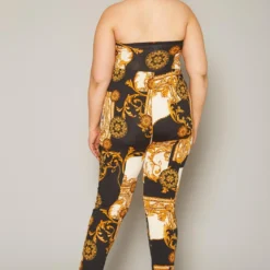 Plus Size Brocade Print Tube Jumpsuit -Femme Avid Sales Store 2020000 001 3