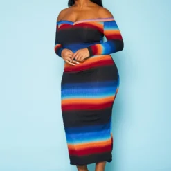 Plus Size Gradient Print Bodycon Maxi Dress -Femme Avid Sales Store 2020113 002 4