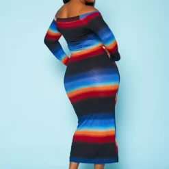 Plus Size Gradient Print Bodycon Maxi Dress -Femme Avid Sales Store 2020113 002 5