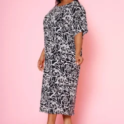 Plus Size Rose Bloom Print Midi Dress -Femme Avid Sales Store 2020140 001 8