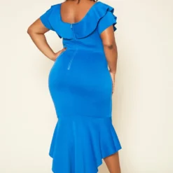Plus Size High-Low Ruffled Bodycon Midi Dress -Femme Avid Sales Store 2020208 001 4