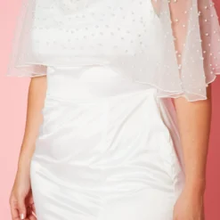 Plus Size Pearl Beaded Mesh Satin Midi Dress -Femme Avid Sales Store 2020209 001 4