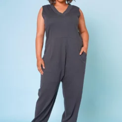 Plus Size V-Neck Harem Jumpsuit