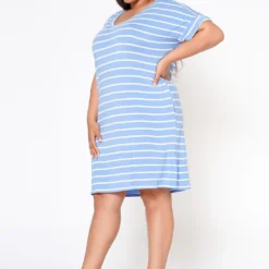 Plus Size Striped Mini Dress -Femme Avid Sales Store 2020321 008 2
