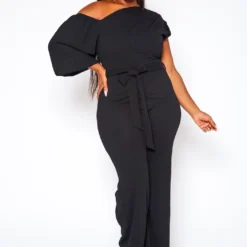 Plus Size One Sleeve Asymmetrical One Shoulder Jumpsuit -Femme Avid Sales Store 2020329 003 2