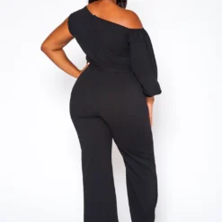 Plus Size One Sleeve Asymmetrical One Shoulder Jumpsuit -Femme Avid Sales Store 2020329 003 4