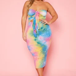 Plus Size Strapless Tie Dye Midi Dress -Femme Avid Sales Store 2020345 001 2