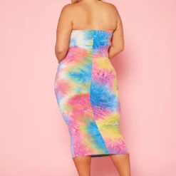 Plus Size Strapless Tie Dye Midi Dress -Femme Avid Sales Store 2020345 001 4
