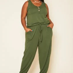 Plus Size Lounge Sleeveless Jumpsuit