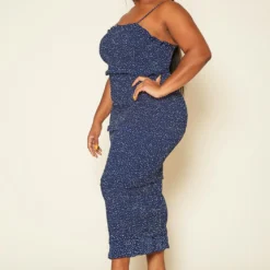 Plus Size Shirred Polka Dot Maxi Dress -Femme Avid Sales Store 2020404 001 4