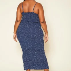 Plus Size Shirred Polka Dot Maxi Dress -Femme Avid Sales Store 2020404 001 5