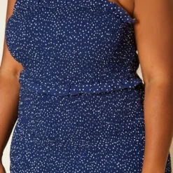 Plus Size Shirred Polka Dot Maxi Dress -Femme Avid Sales Store 2020404 001 6