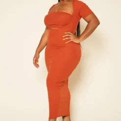Plus Size Ribbed Two Piece Set Maxi Dress -Femme Avid Sales Store 2020425 001 3