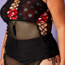 Plus Size Lace Up Sheer Tank Midi Dress Cover Up -Femme Avid Sales Store 2020429 001 5