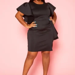 Plus Size Side Ruffle Dress