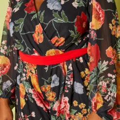 Plus Size Long Sleeve Floral Romper -Femme Avid Sales Store 2020473 001 5