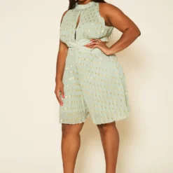 Plus Size Pleated Polka Dot Cut Out Romper -Femme Avid Sales Store 2020477 001 3