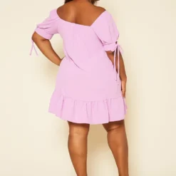 Plus Size Off Shoulder Ruffle Mini Dress -Femme Avid Sales Store 2020490 001 3