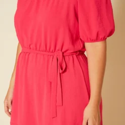 Plus Size Shirred Off Shoulder High Low Dress -Femme Avid Sales Store 2020609 002 5