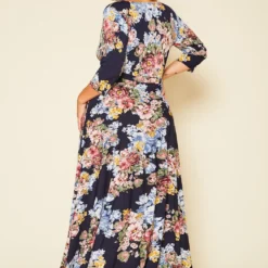 Plus Size Floral Print Fit & Flare Maxi Dress -Femme Avid Sales Store 2020623 001 4