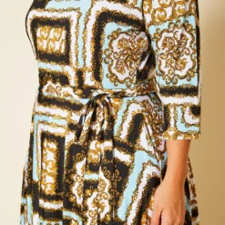 Plus Size Damask Print Fit & Flare Maxi Dress -Femme Avid Sales Store 2020624 001 5