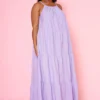 Plus Size Halter Neck Flare Maxi Dress