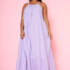 Plus Size Halter Neck Flare Maxi Dress -Femme Avid Sales Store 2020627 002 3