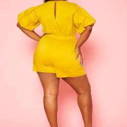 Plus Size Balloon Sleeve Romper -Femme Avid Sales Store 2020645 002 4