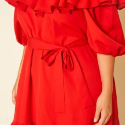 Plus Size Off Shoulder Wide Flare Midi Dress -Femme Avid Sales Store 2020751 002 4