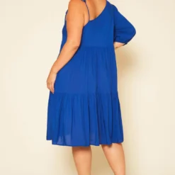 Plus Size One Sleeve Ruffle Flare Mini Dress -Femme Avid Sales Store 2020754 004 3