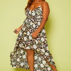 Plus Size Floral High-Low Tank Dress