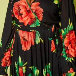 Plus Size Fit & Flare Peony Print Maxi Dress -Femme Avid Sales Store 2020804 001 6