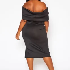 Plus Size Bow Off Shoulder Midi Dress -Femme Avid Sales Store 2020842 001 5
