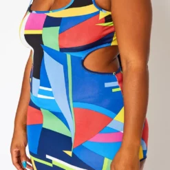 Plus Size Abstract Pattern Cut-Out Midi Dress -Femme Avid Sales Store 2020844 001 6